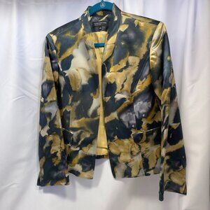Jones of New York Collection Jacket, Ladies Size 12, 1black/Brown/Gold Marbled